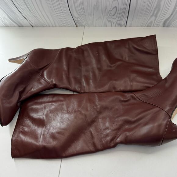 Vintage Women’s Brown Leather Heeled Boots Argentina Size 9  Unbranded - Picture 6 of 11